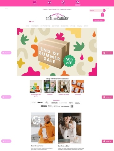 eCommerce website: Coal and Canary