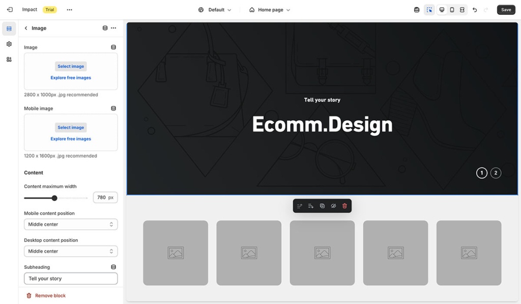customize impact shopify theme