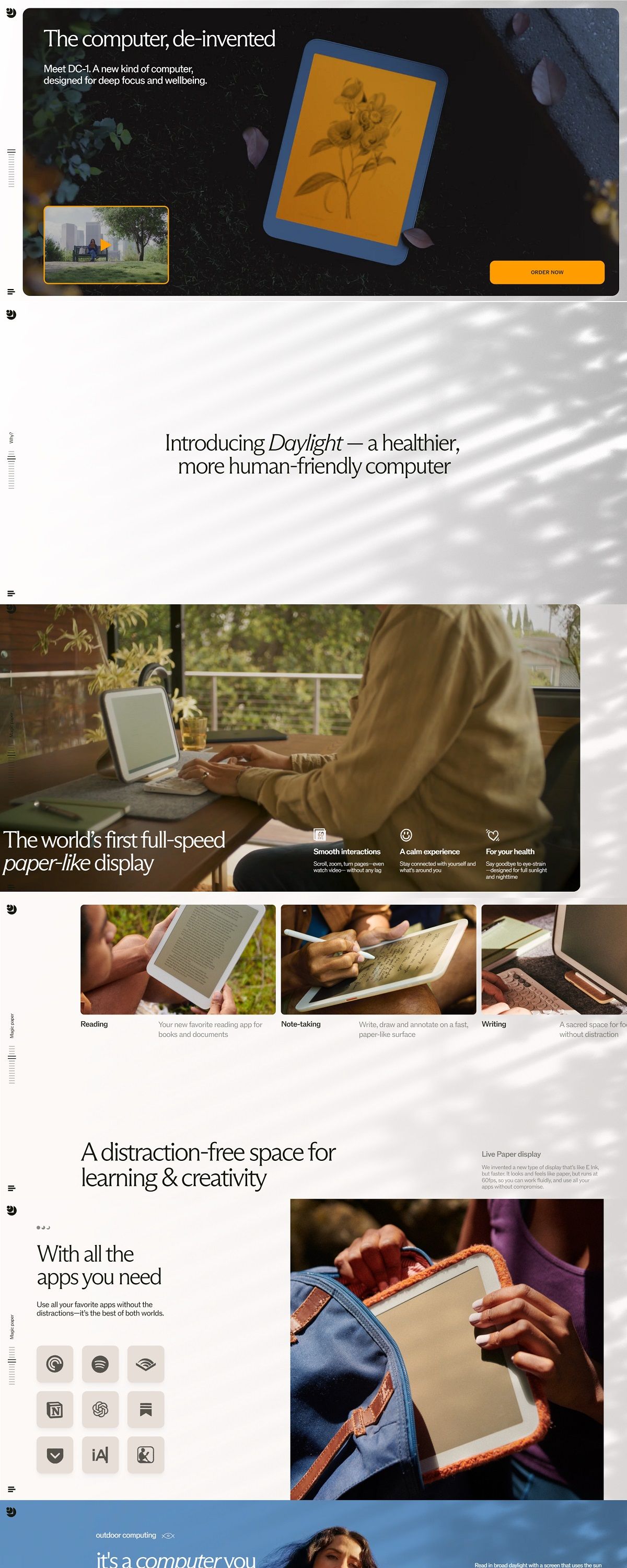 eCommerce website: Daylight Computer