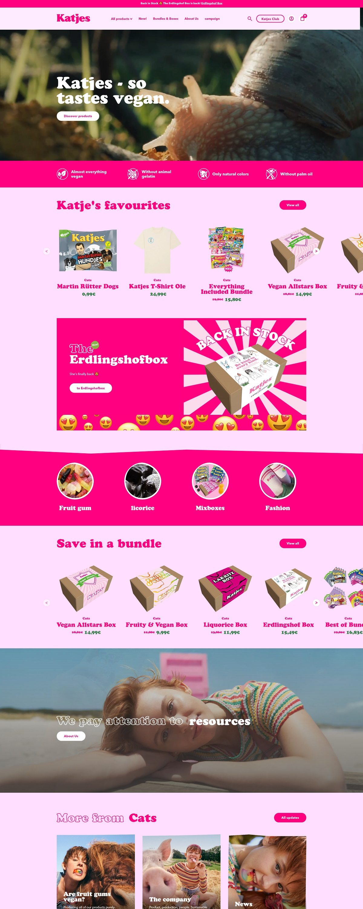 eCommerce website: Katjes