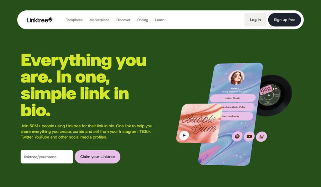 linktree homepage
