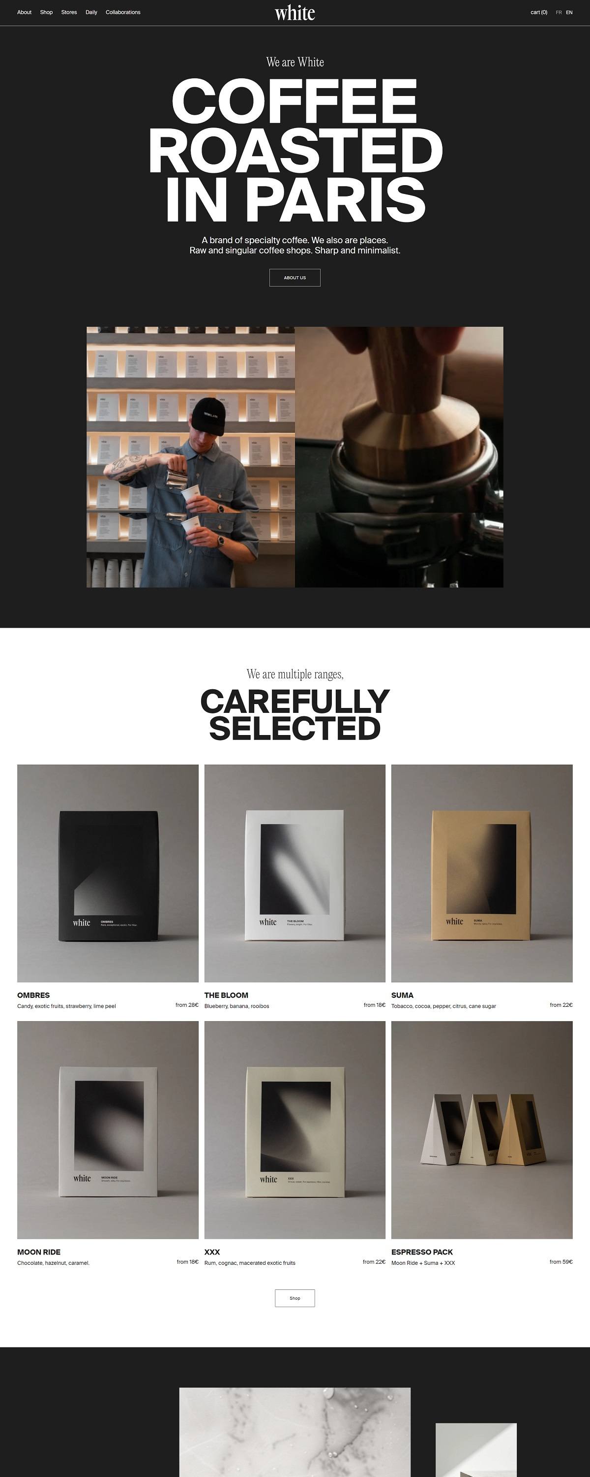 eCommerce website: White Coffee