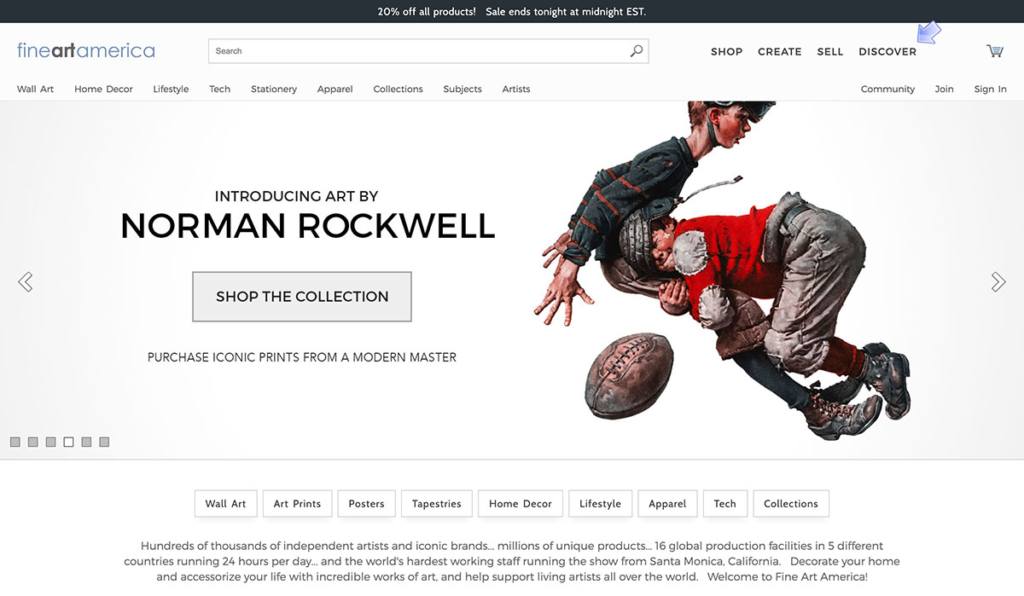 Fine-Art-America homepage