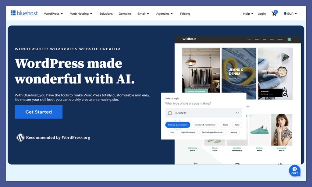 bluehost ai wondersuite