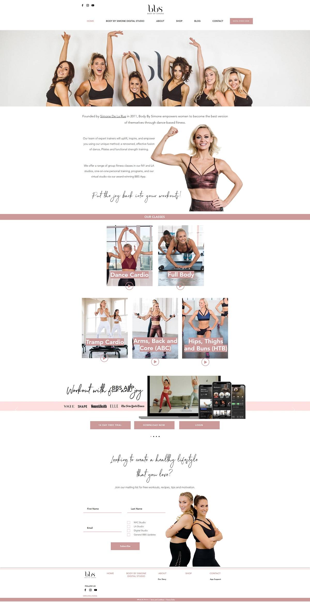 eCommerce website: Body By Simone