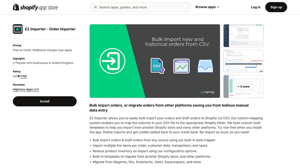 ez importer shopify app