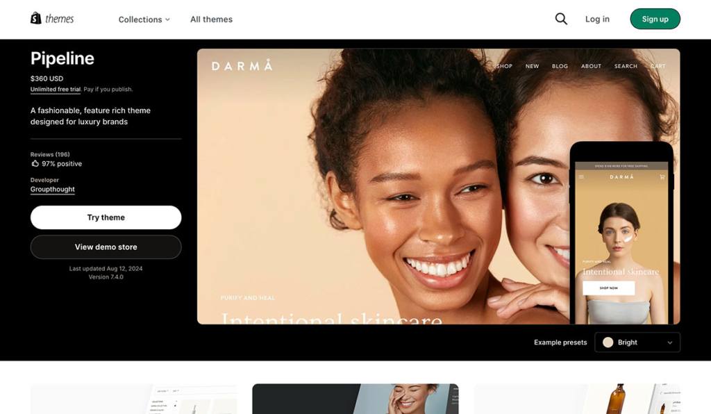 pipeline shopify theme