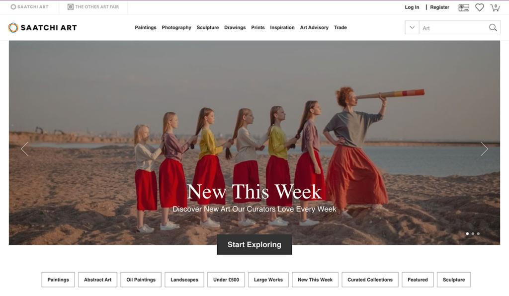 saatchi art homepage