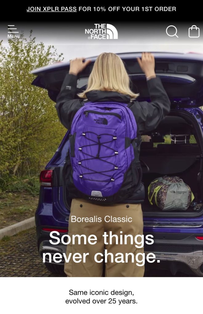 the north face mobile search example