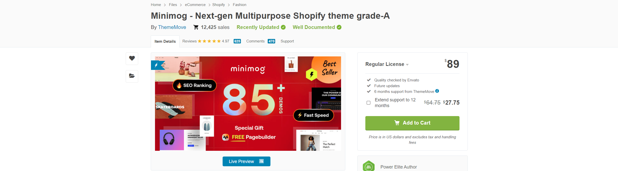 minimog shopify theme on themeforest