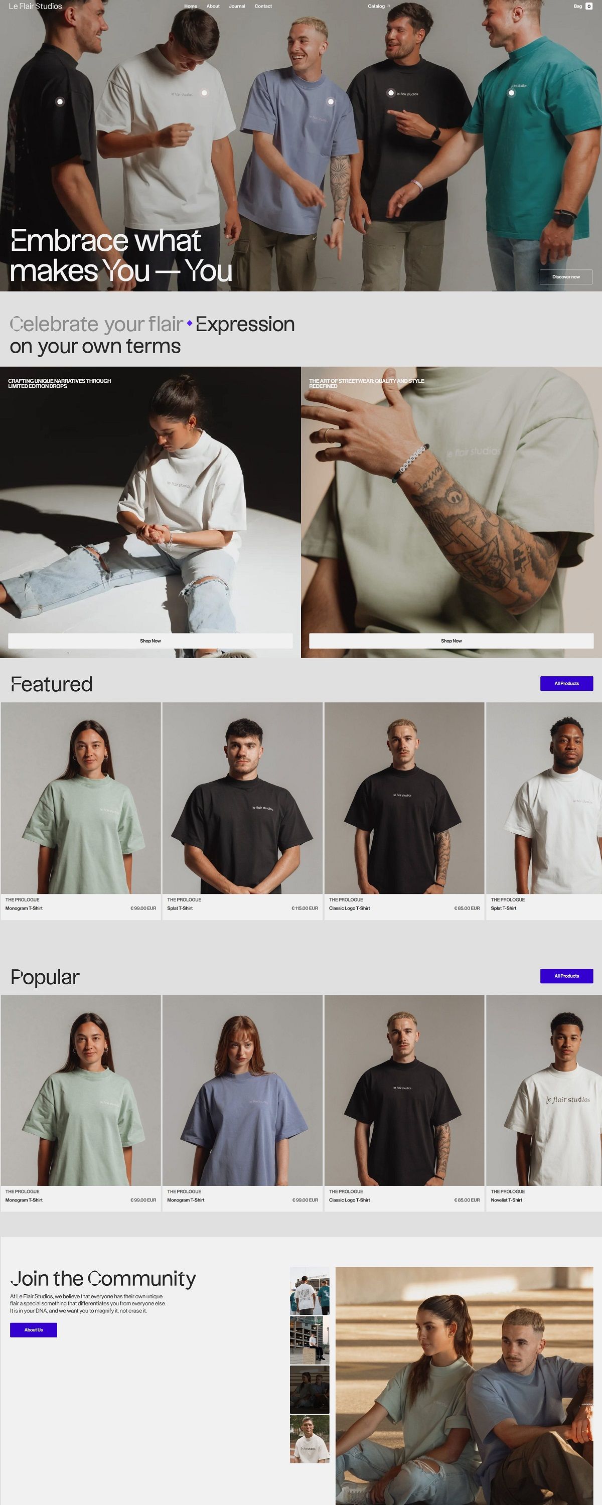 eCommerce website: Le Flair Studios