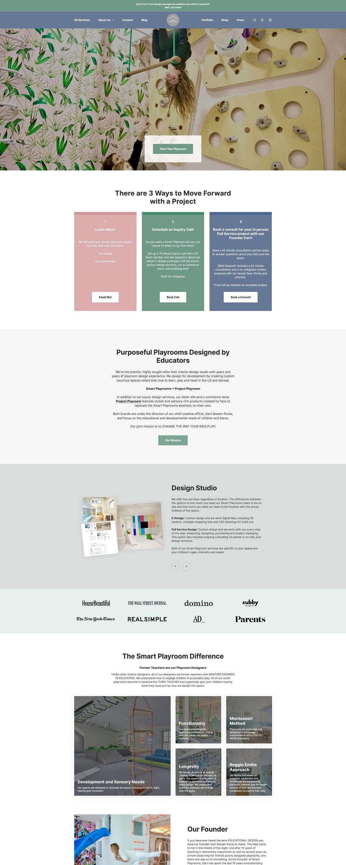 eCommerce website: Smart Playrooms