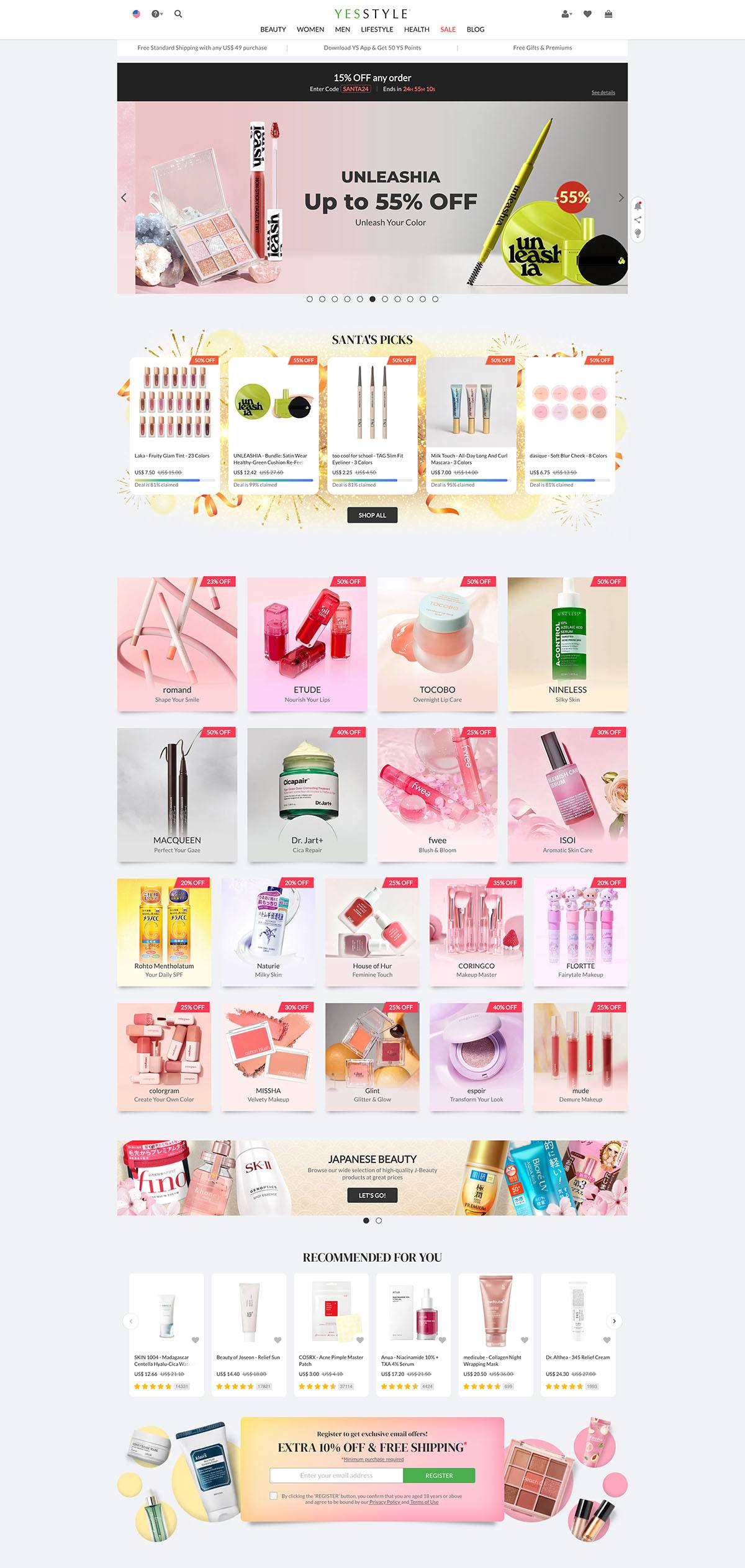 eCommerce website: YesStyle