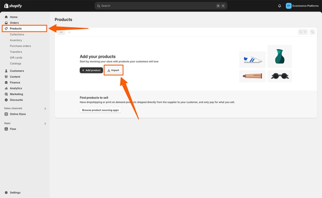 Option 1- Shopify’s Built-in Import