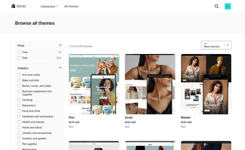 8. 1. Choose a Shopify Theme