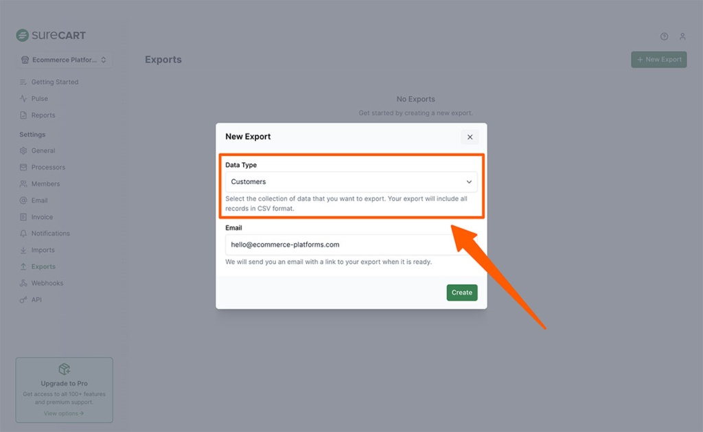 Step 1.1- Exporting from SureCart