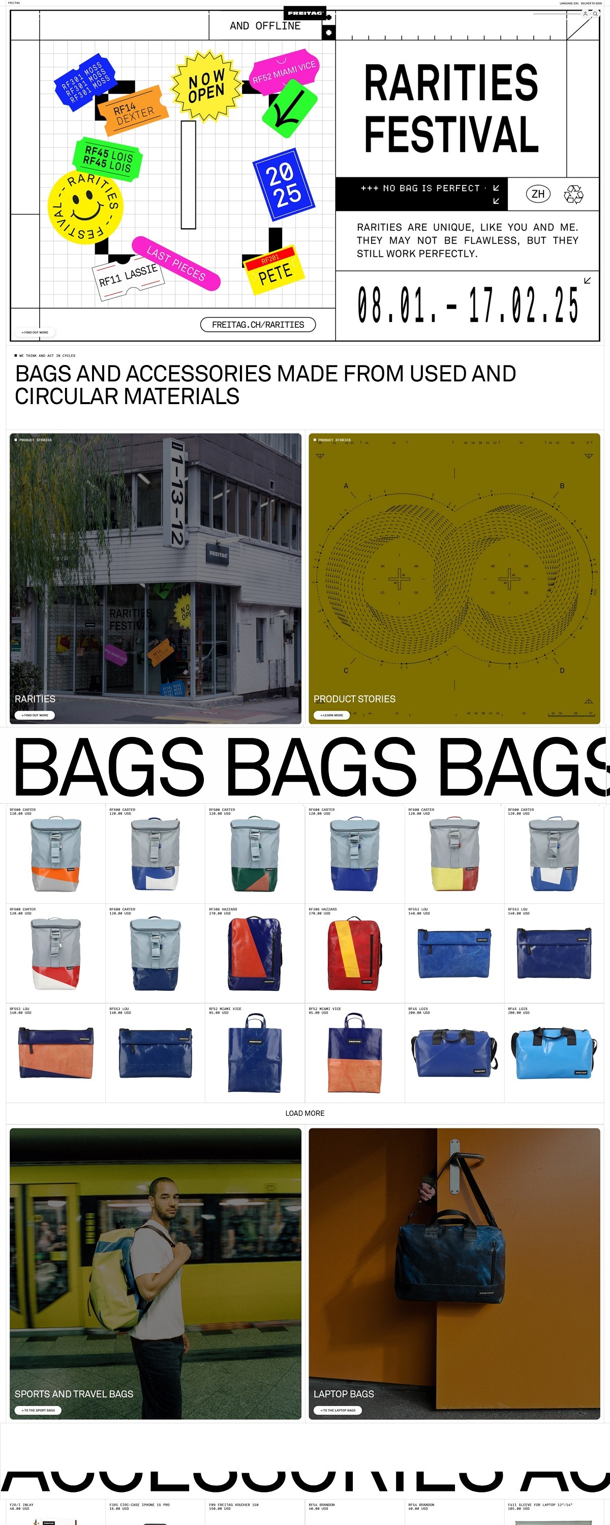 eCommerce website: Freitag