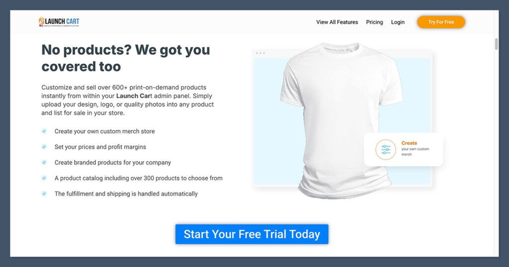 Launch Cart Print on Demand