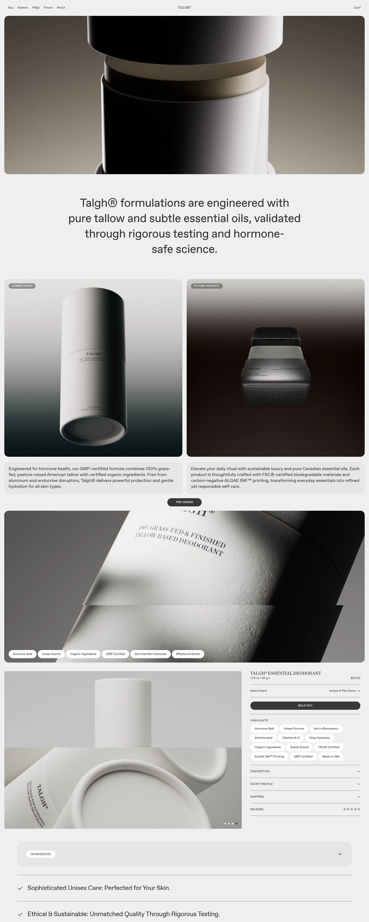 eCommerce website: Talgh