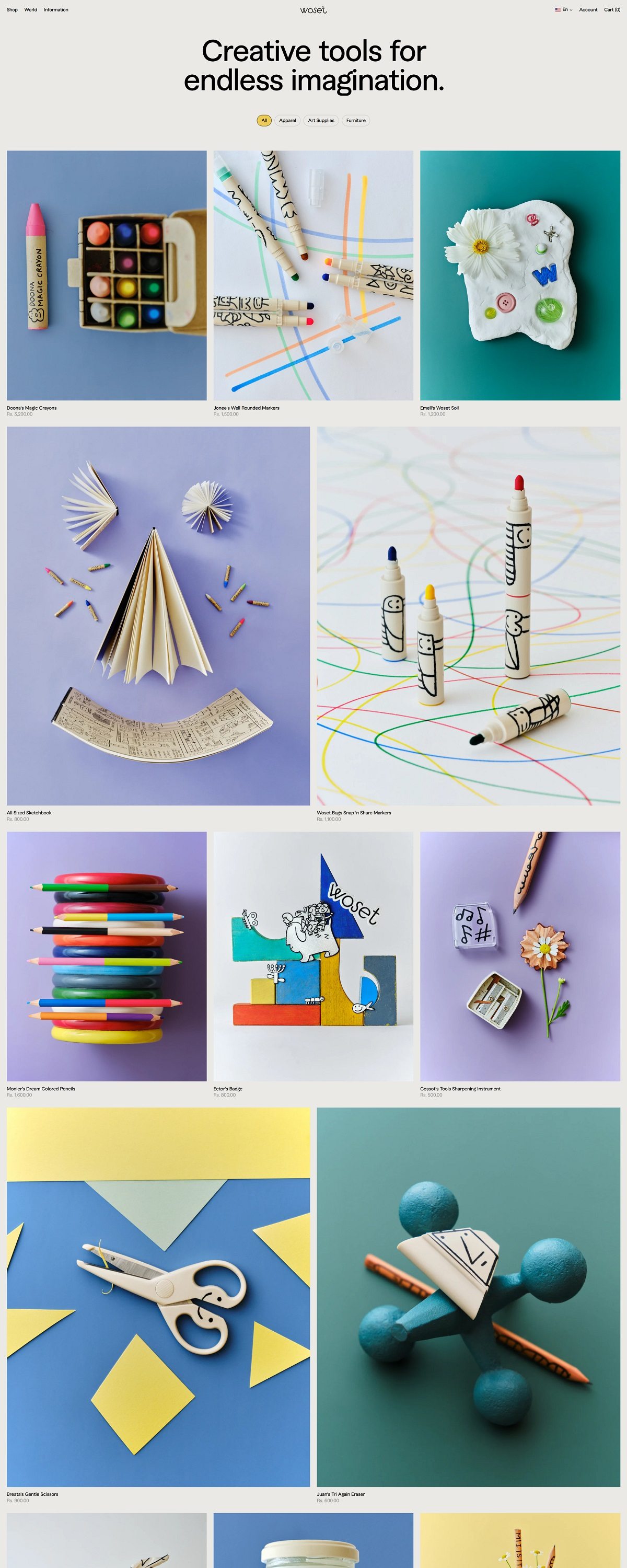 eCommerce website: Woset