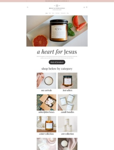 eCommerce website: Brave & Courageous