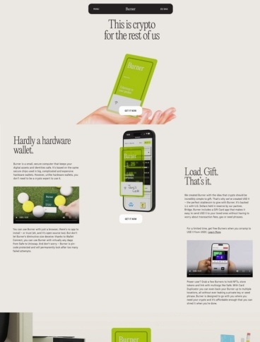 eCommerce website: Burner