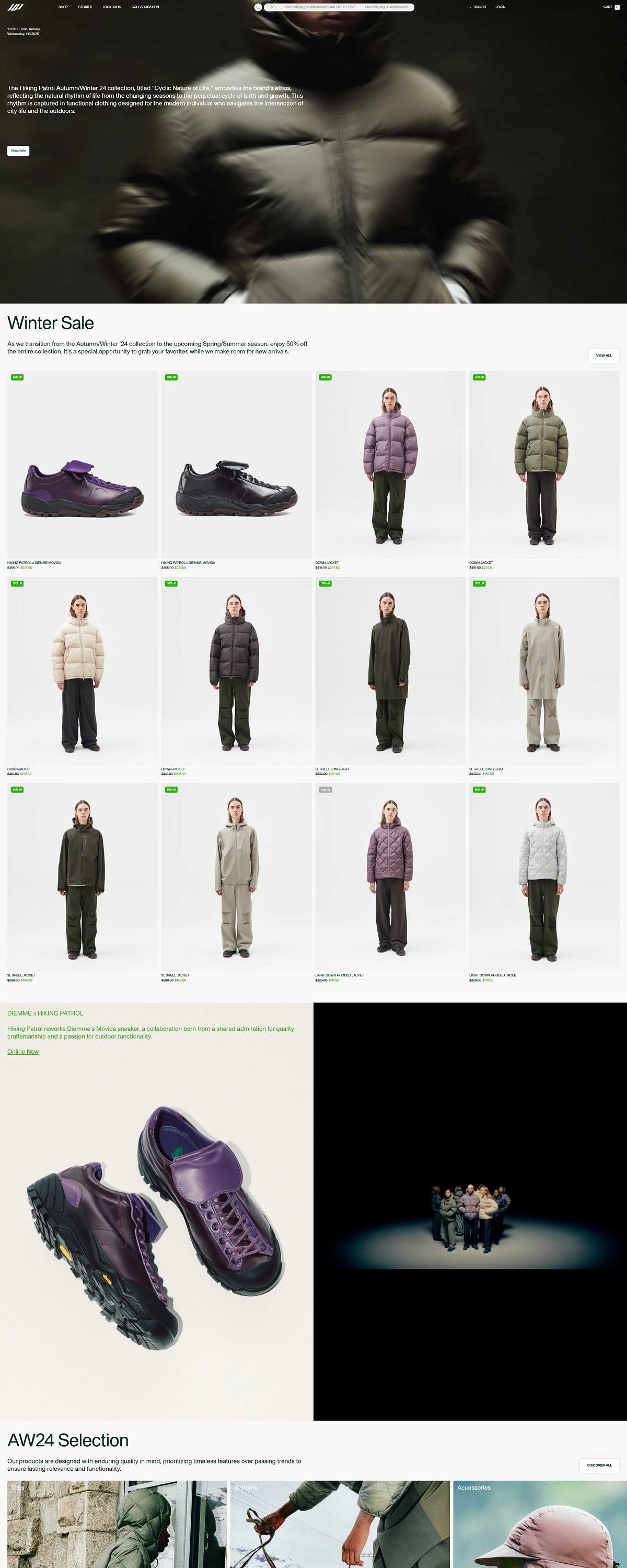 eCommerce website: Hiking Patrol