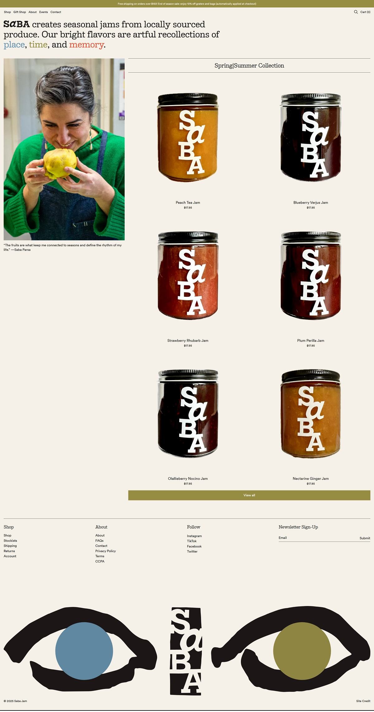 eCommerce website: Saba Jam