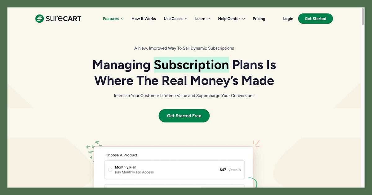 Surecart Subscription Plans