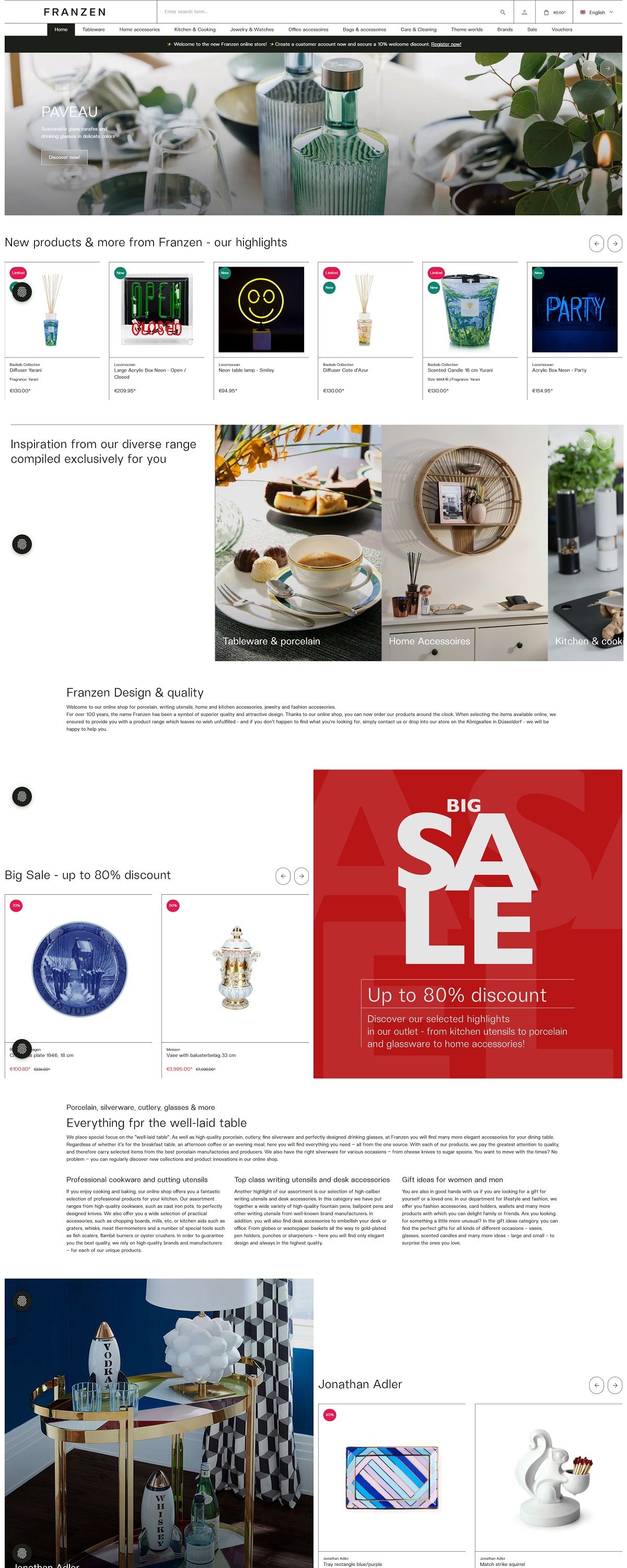 eCommerce website: Franzen