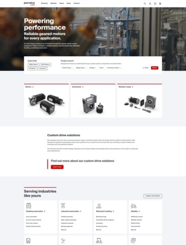 eCommerce website: Parvalux