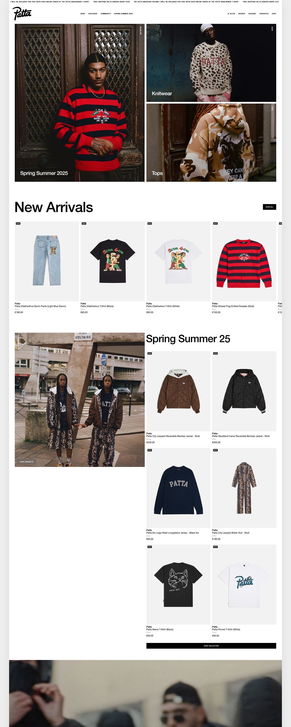 eCommerce website: Patta