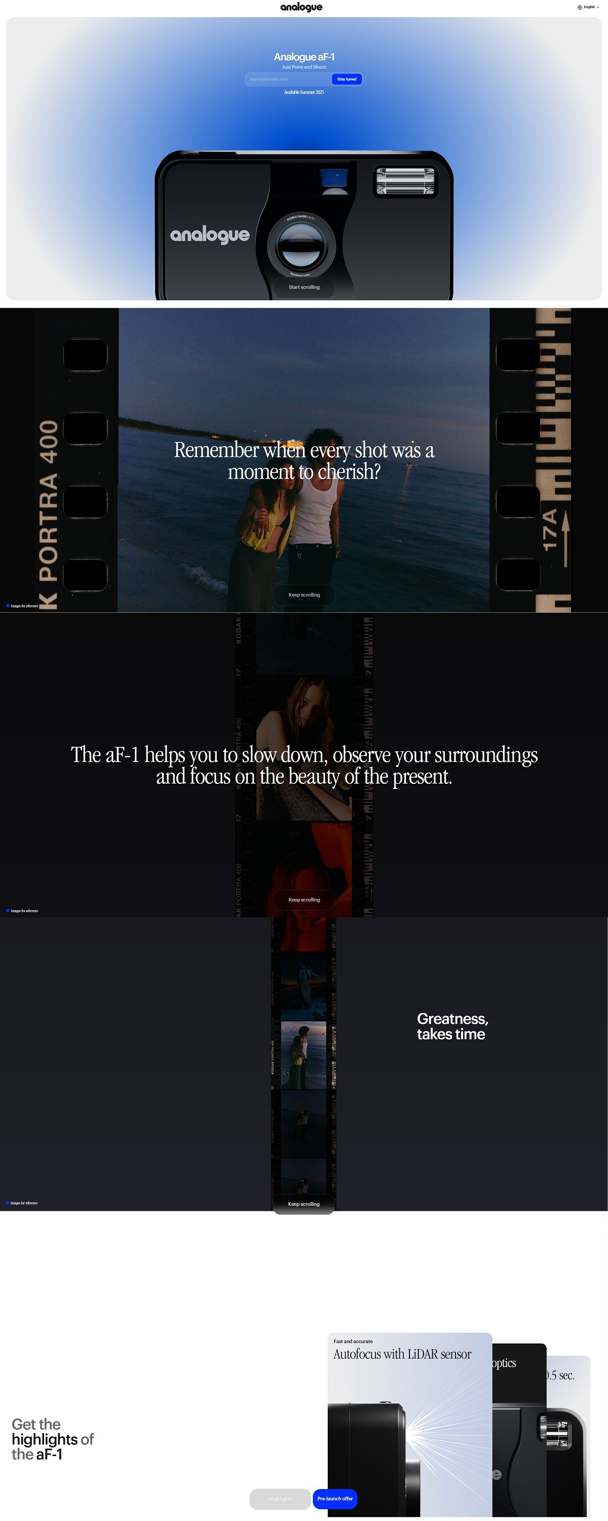 eCommerce website: ​The Analogue aF-