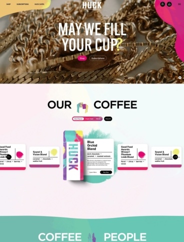 eCommerce website: Huckleberry Roasters