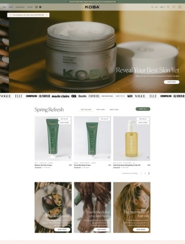 eCommerce website: ​KOBA Skincare