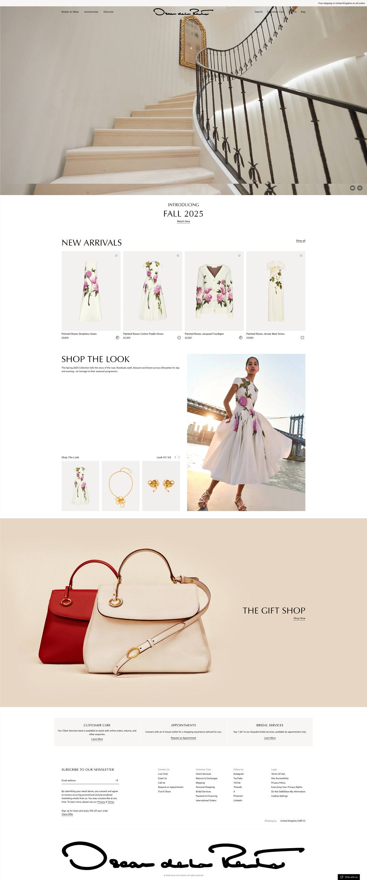 eCommerce website: Oscar de la Renta
