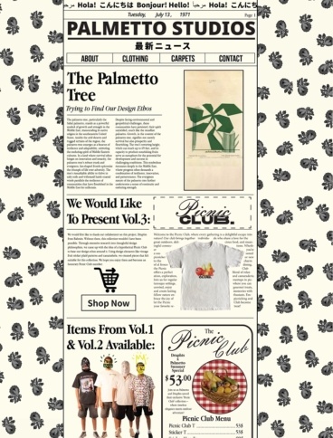 eCommerce website: Palmetto Studios