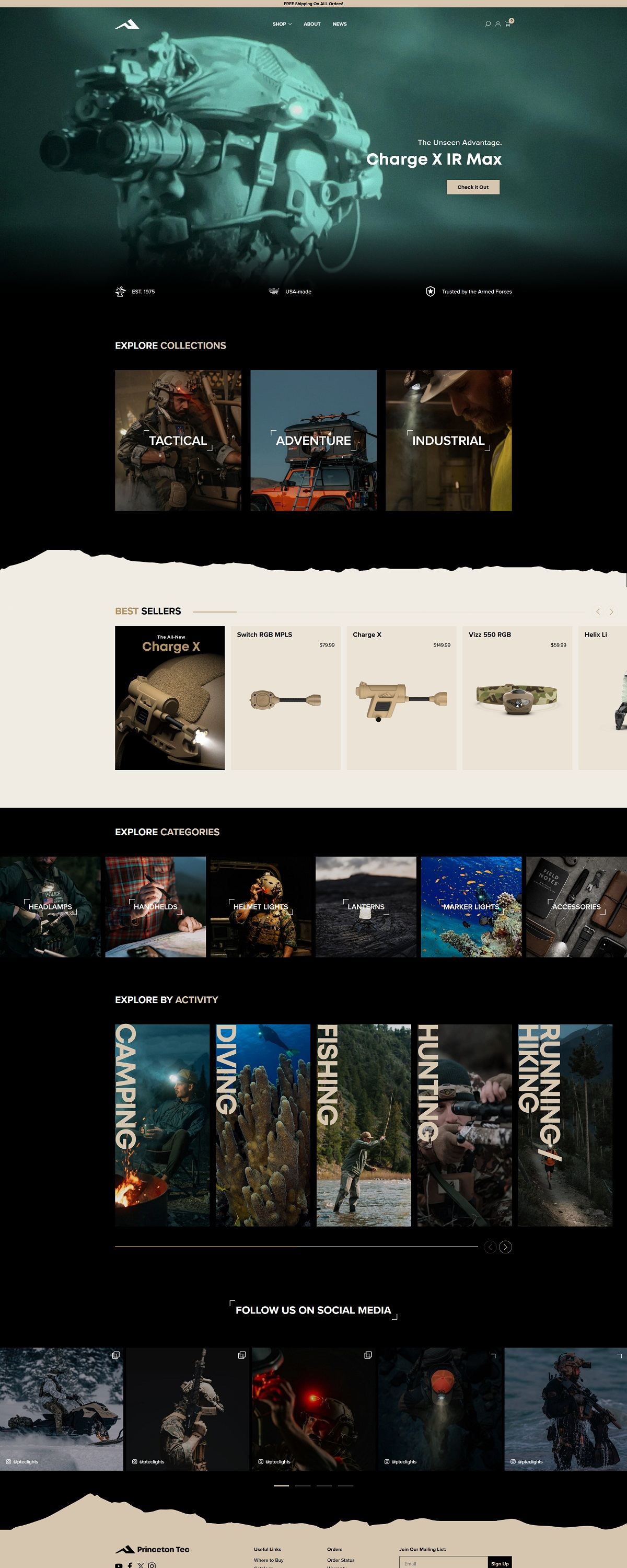 eCommerce website: ​Princeton Tec