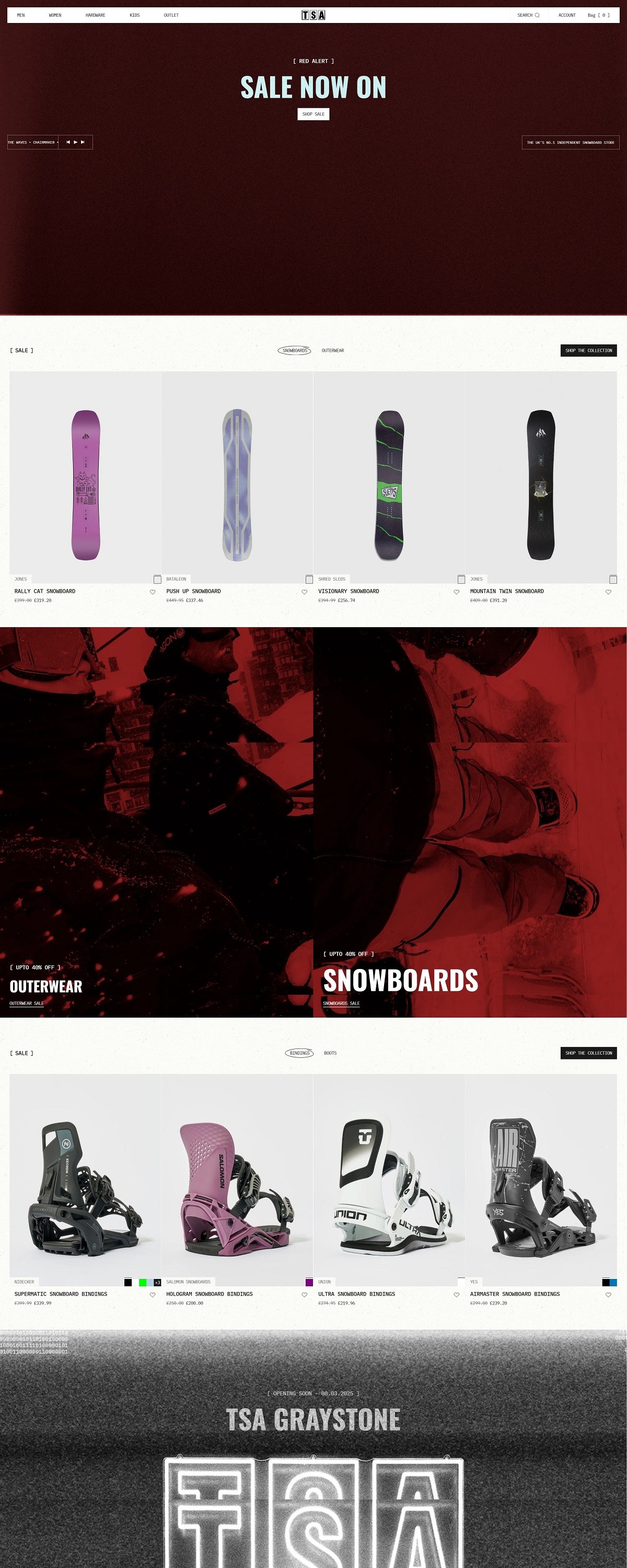 eCommerce website: The Snowboard Asylum