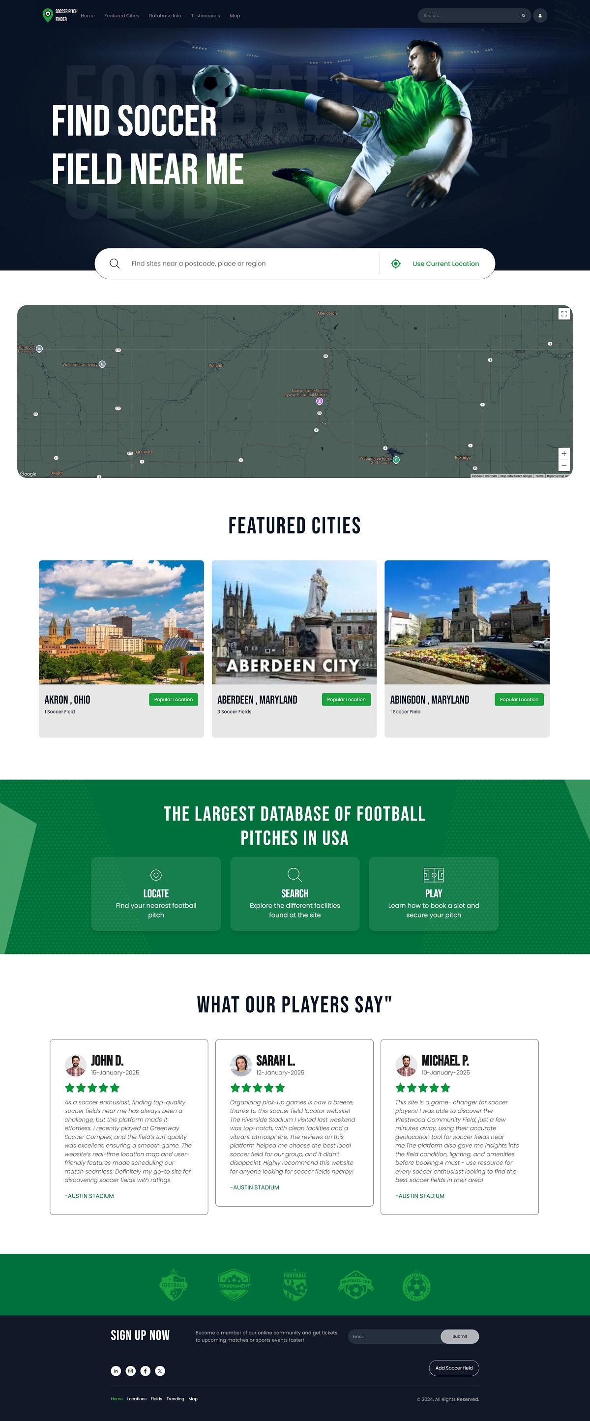 eCommerce website: SoccerFieldMap