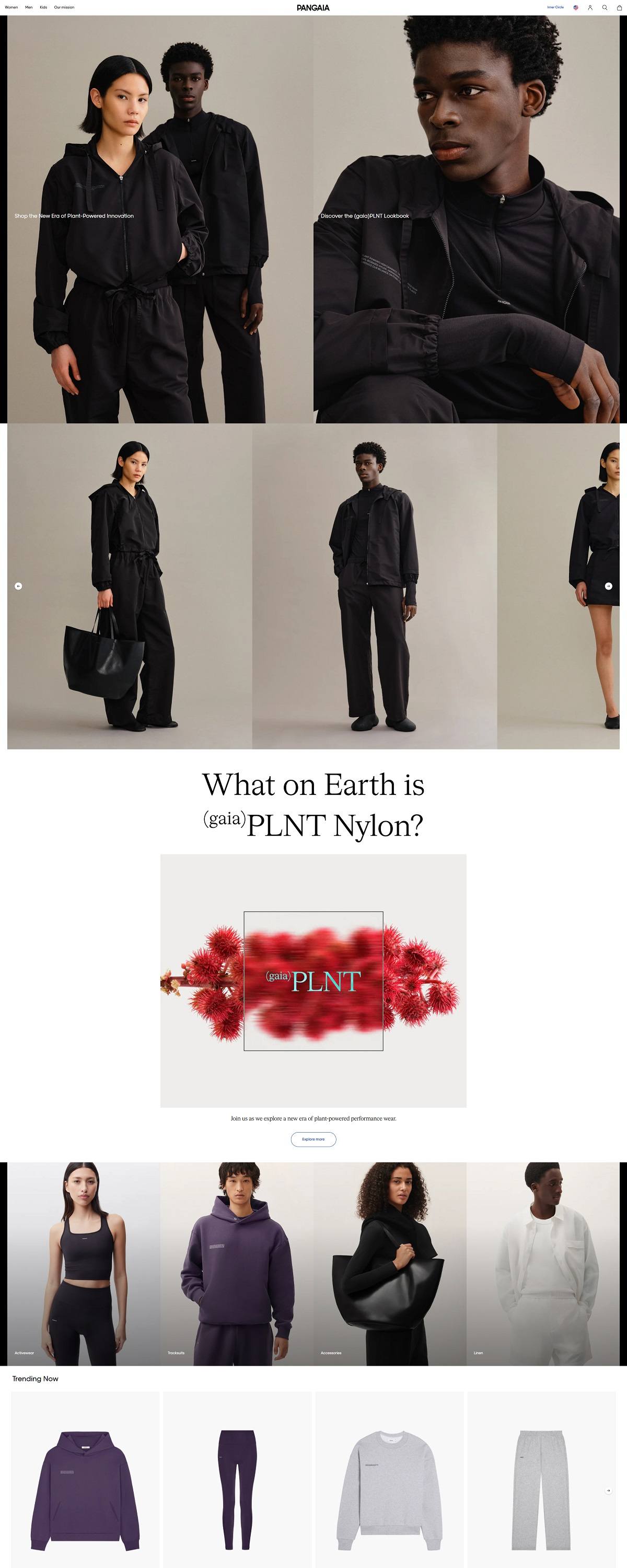 eCommerce website: PANGAIA