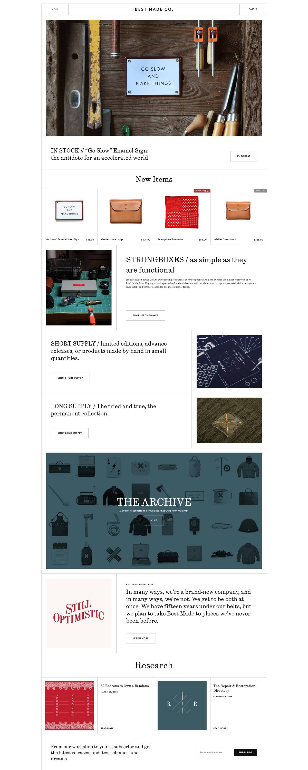 eCommerce website: ​Best Made Co.