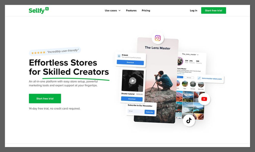 sellfy homepage