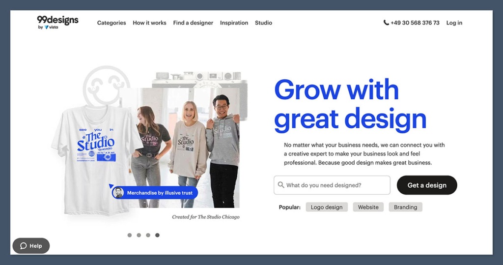 99designs Homepage