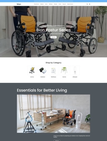 eCommerce website: Bion