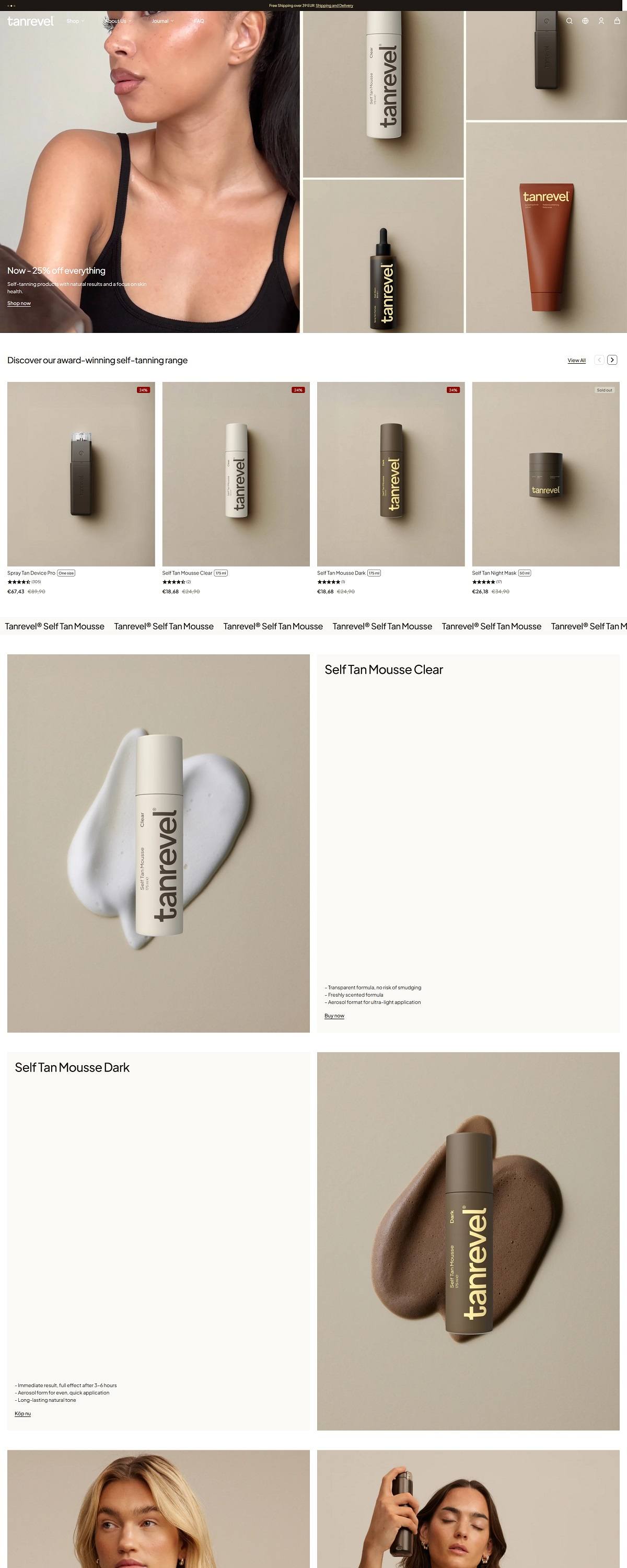 eCommerce website: Tanrevel