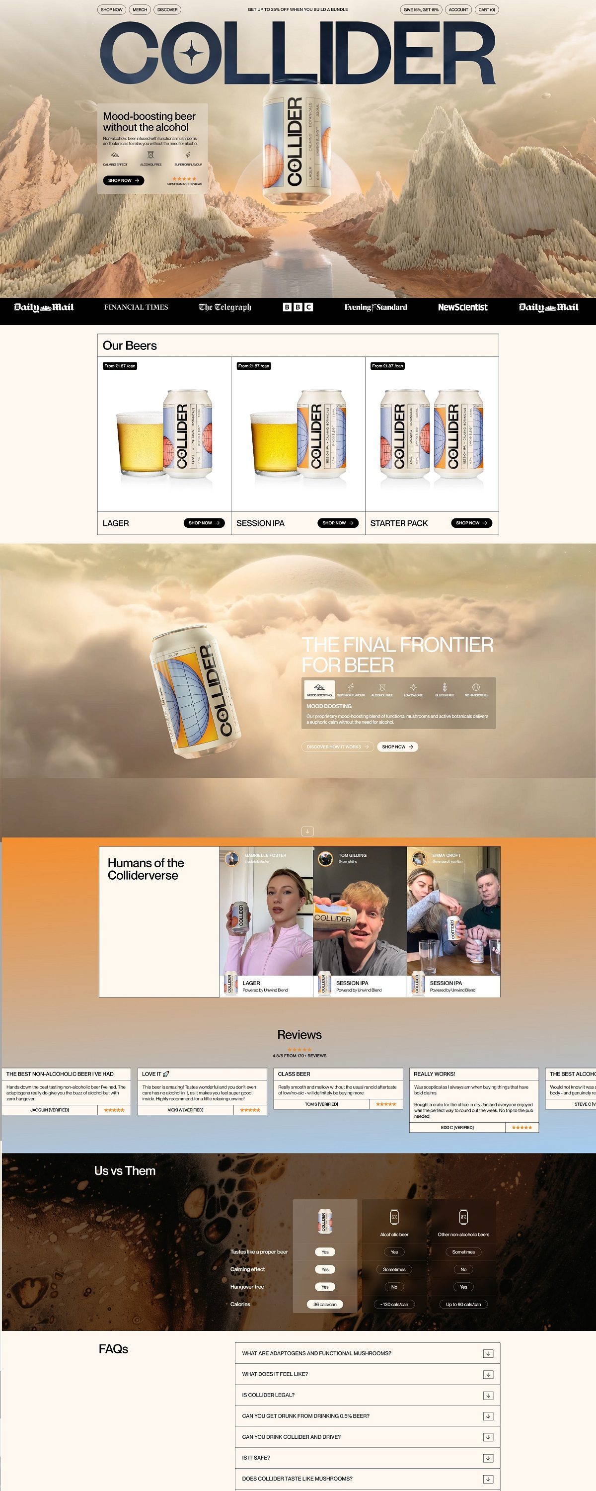 eCommerce website: Collider