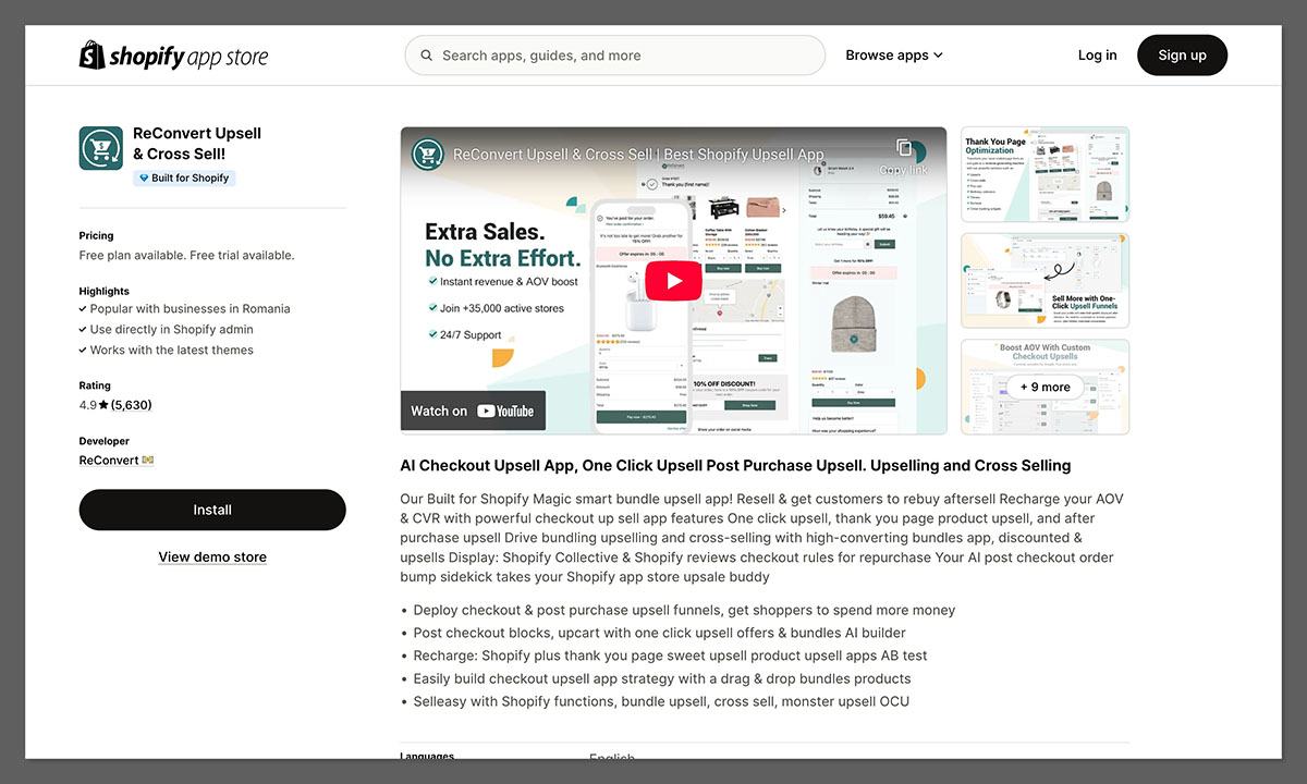 reconvert shopify app