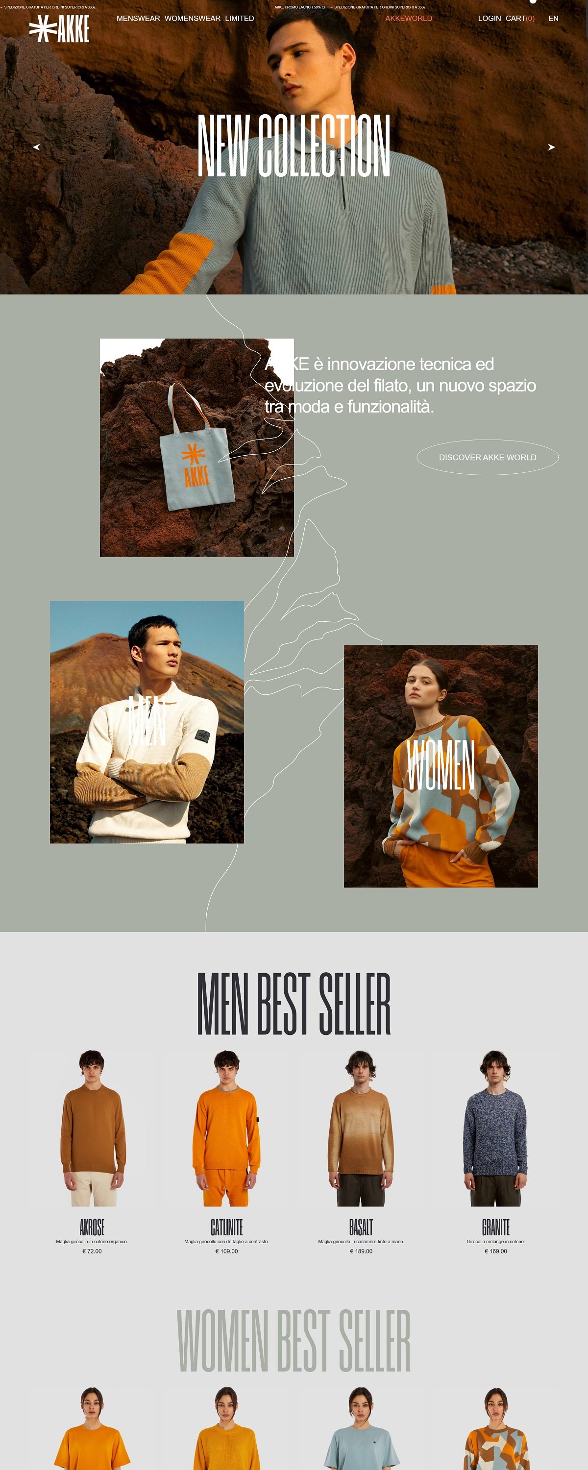 eCommerce website: Akke Knitwear