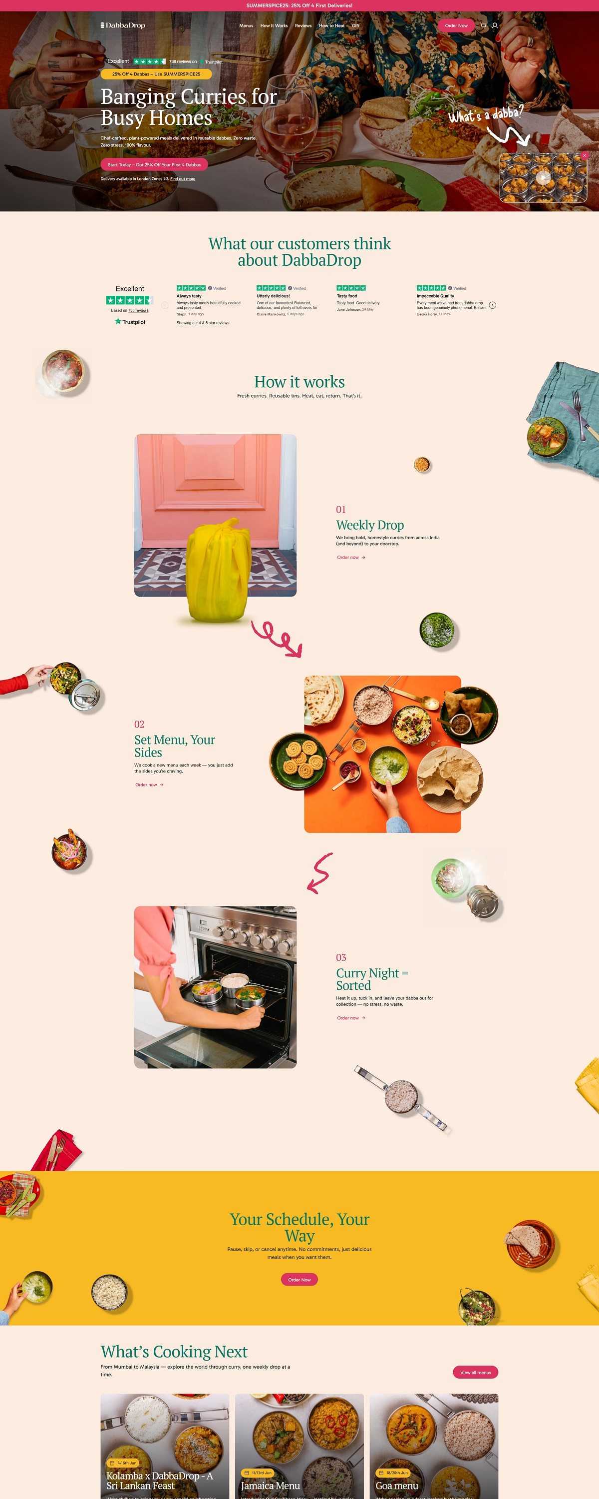 eCommerce website: DabbaDrop